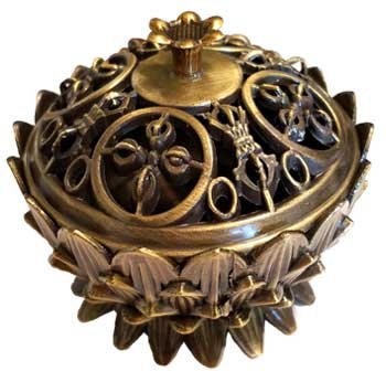 Lotus incense burner, antique bronze (image for) Lotus incense burner, antique bronze