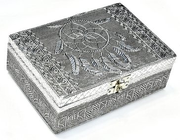 5" x 7" Dream Catcher metal over wood box (image for) 5" x 7" Dream Catcher metal over wood box